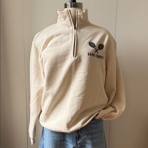 Cream Quarter-Zip Pullover - St. Tropez